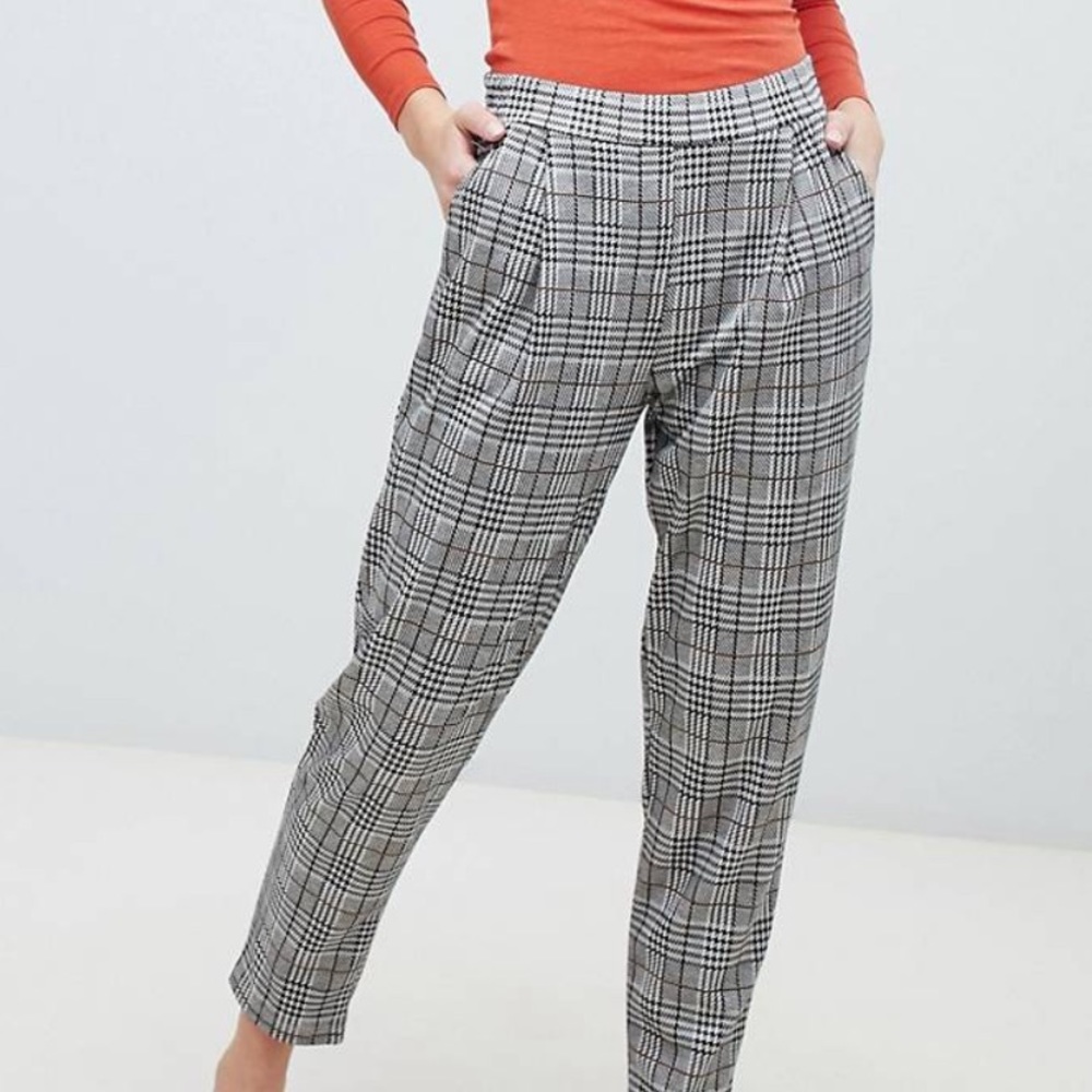 New Look Pull on Pants in Check